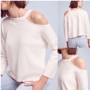 Anthro |Moth Elywyn Cold Shoulder Cropped Boxy Top
